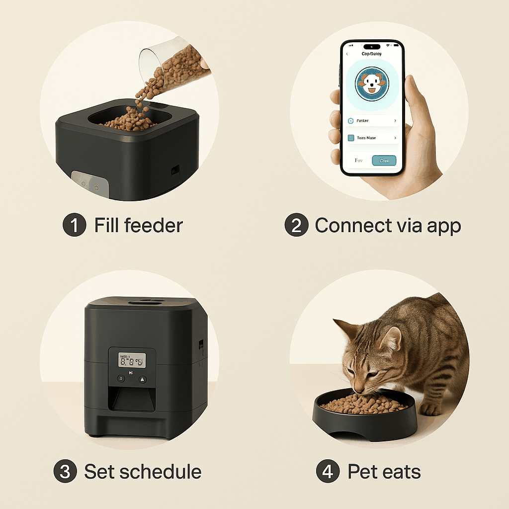 Smart Pet Feeder Automatic Cat Feeder Dog Slow Food Machine with Timed Quantitative Automatic Cat Food Dispenser Cat Dog Bowl – Smart Automatic Feeder for Cats and Dogs | Feedmate