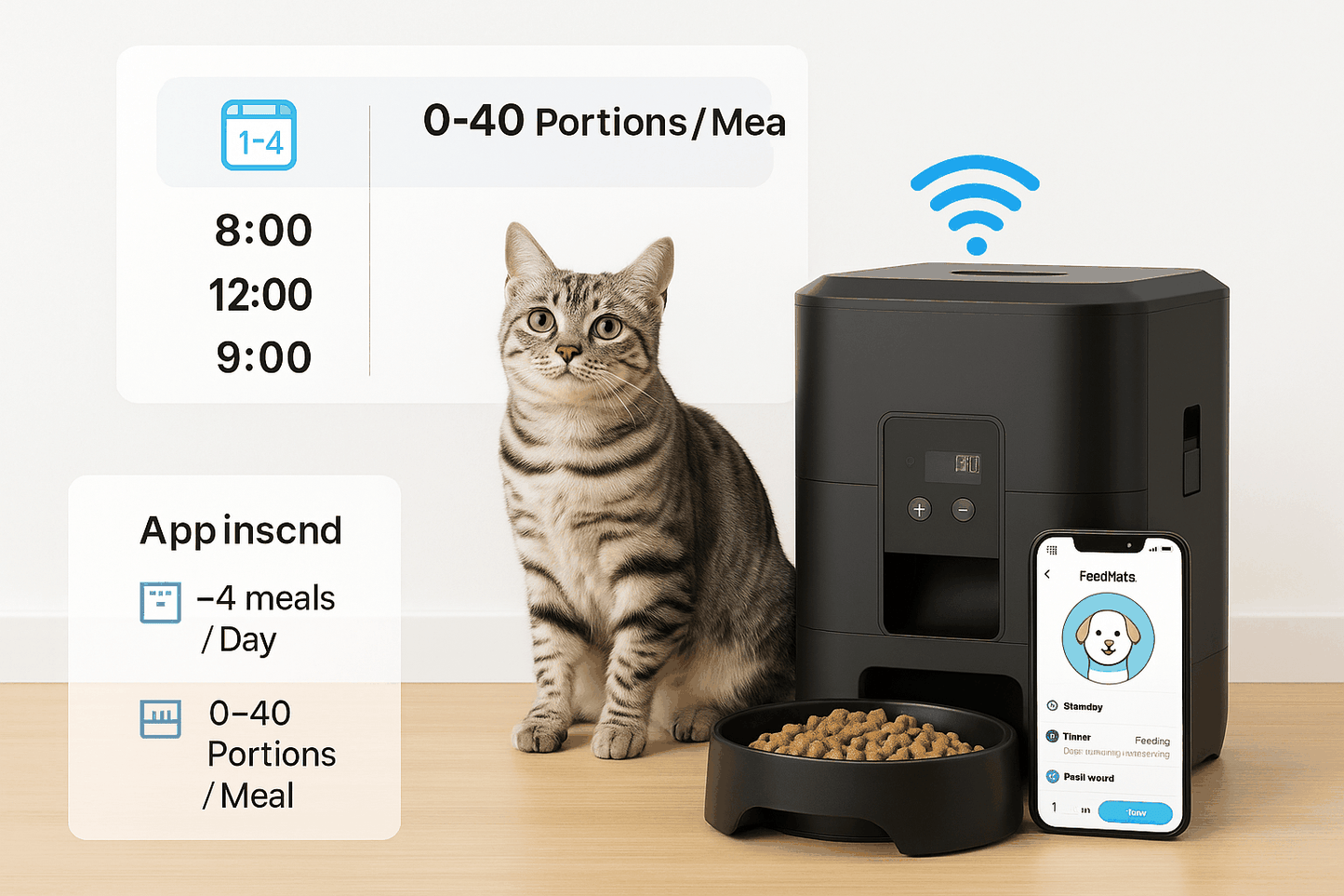 Smart Pet Feeder Automatic Cat Feeder Dog Slow Food Machine with Timed Quantitative Automatic Cat Food Dispenser Cat Dog Bowl – Smart Automatic Feeder for Cats and Dogs | Feedmate