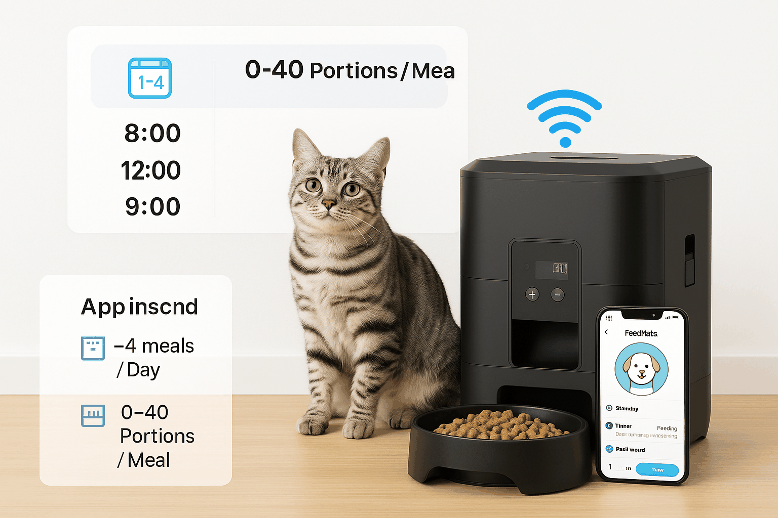 Smart Pet Feeder Automatic Cat Feeder Dog Slow Food Machine with Timed Quantitative Automatic Cat Food Dispenser Cat Dog Bowl – Smart Automatic Feeder for Cats and Dogs | Feedmate