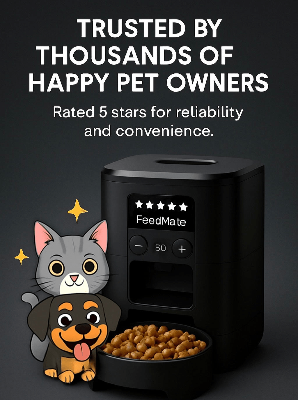 FeedMate™ – Smart Pet Feeder | Automatic Food Dispenser for Cats & Dogs – Smart Automatic Feeder for Cats and Dogs | Feedmate