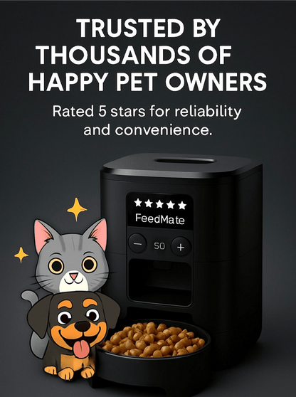 FeedMate™ – Smart Pet Feeder | Automatic Food Dispenser for Cats & Dogs – Smart Automatic Feeder for Cats and Dogs | Feedmate
