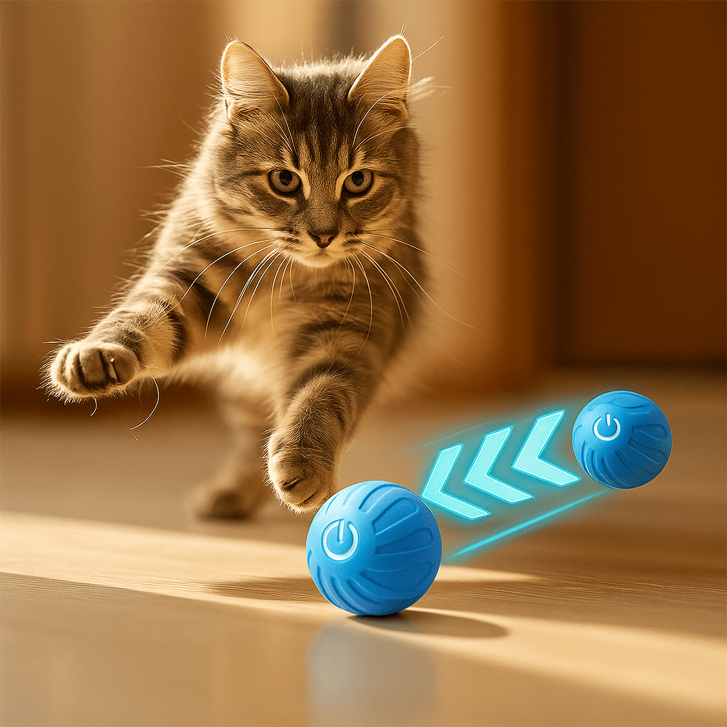 FeedMate SmartBall™ – The Bouncing Fun Ball for Your Pet! – Smart Automatic Feeder for Cats and Dog toys Feedmate
